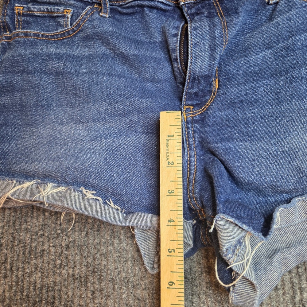 Hollister High-Rise Denim Jean Short Shorts SZ15 W32 Blue Vintage Stretch Frayed - Picture 6 of 6